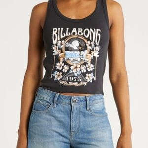 Billabong Black Graphic Crop Top